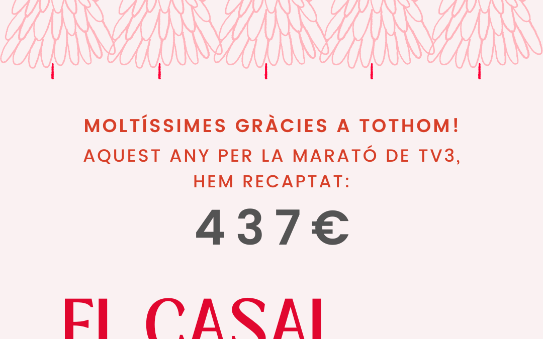 Recaptem 437 € per a La Marató de TV3!